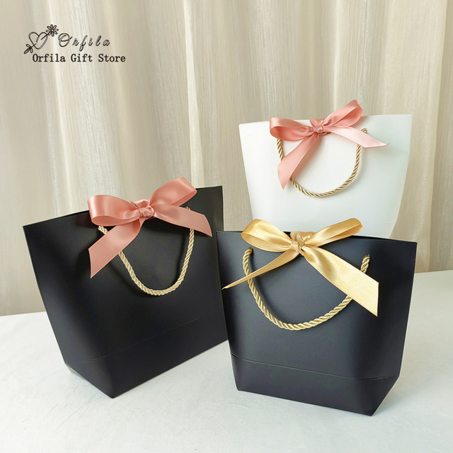 Pretty Pink Kraft Gift Bag Gold Present Box For Pajamas Clothes